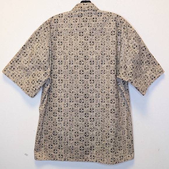 Vintage Pierre Cardin Button Down Shirt 90s Geometric Print Cotton Made in Korea - Picture 8 of 12